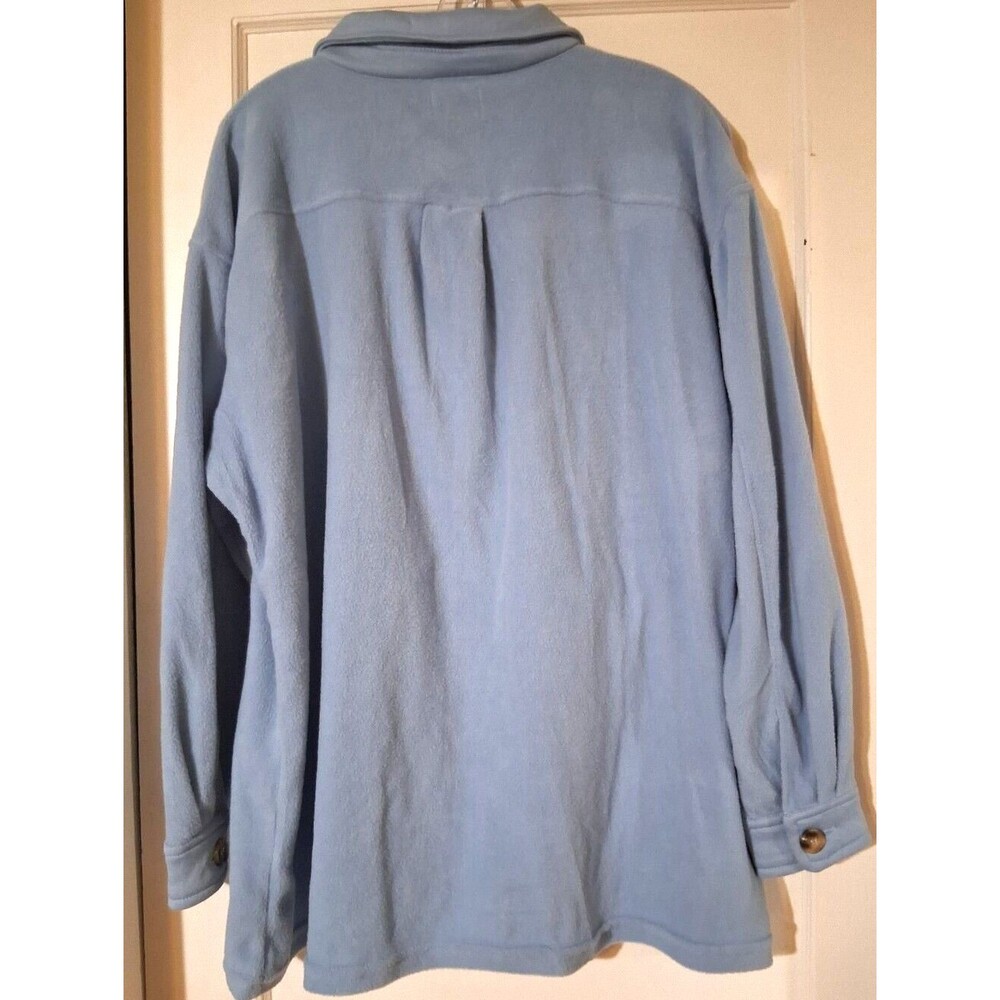 Simply Southern Sky Blue Fleece Shacket Button Front Shirt Jacket XXL Oversized - Picture 4 of 7